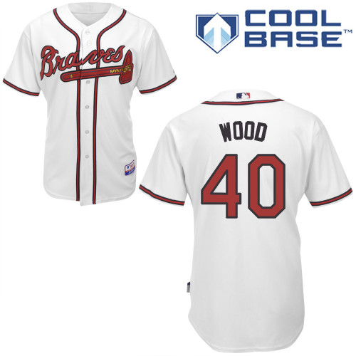 Alex Wood #40 MLB Jersey-Atlanta Braves Men's Authentic Home White Cool Base Baseball Jersey